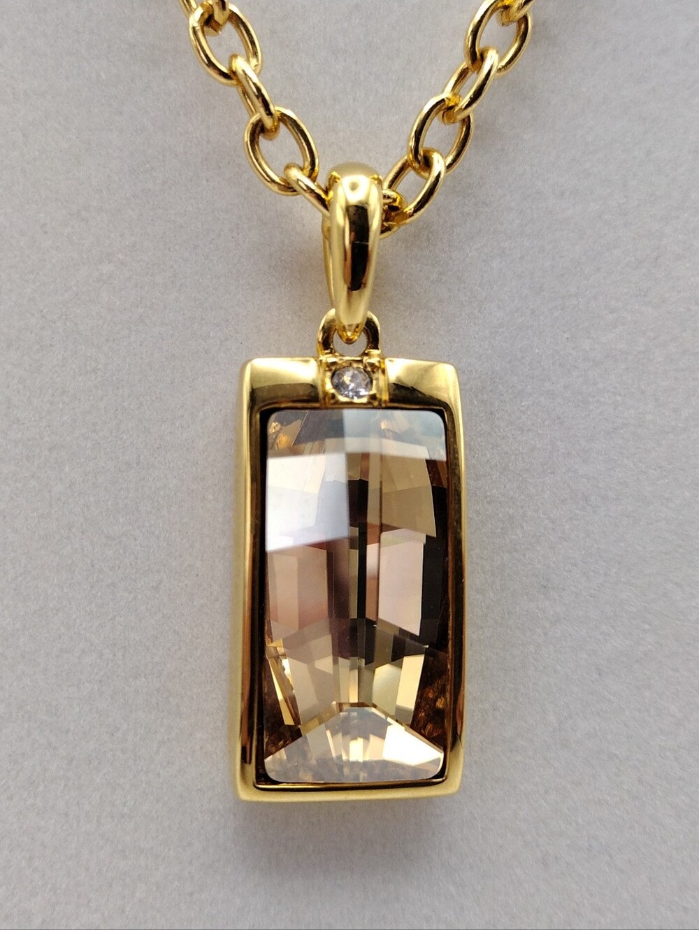 Annaleece by DeVries 22K Gold Electroplated Brass Swarovski Necklace